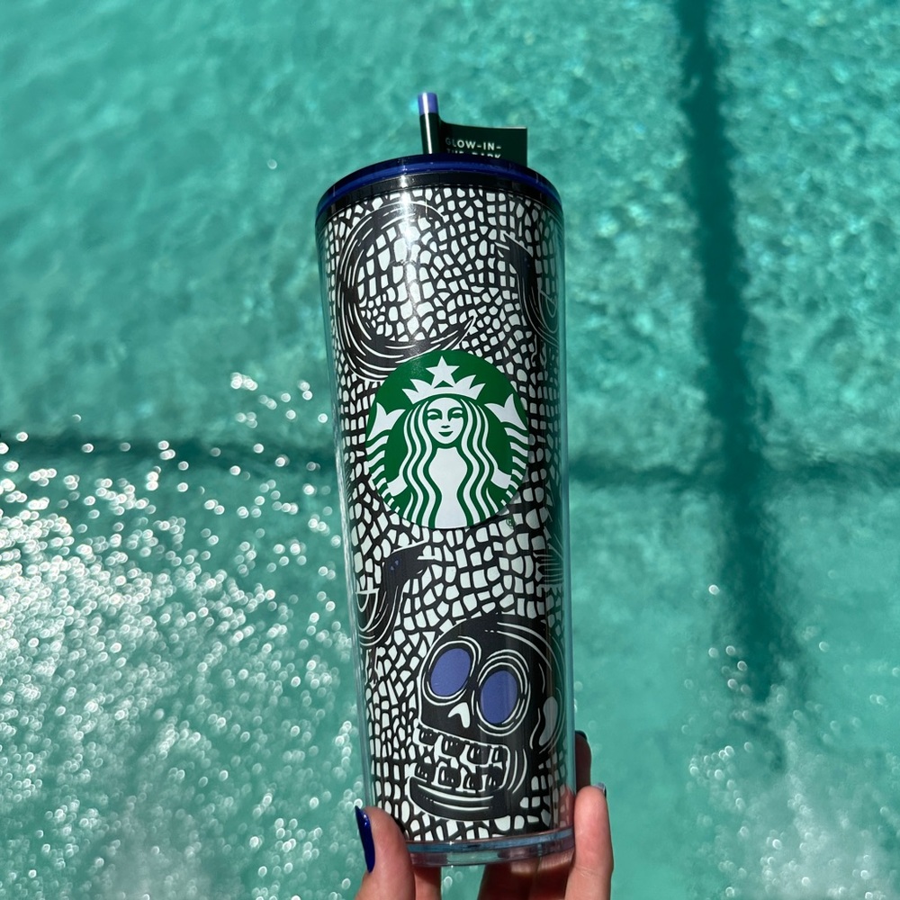 Starbucks 2020 Halloween Glow In The Dark Skull Crow Moon Icon Tumbler
